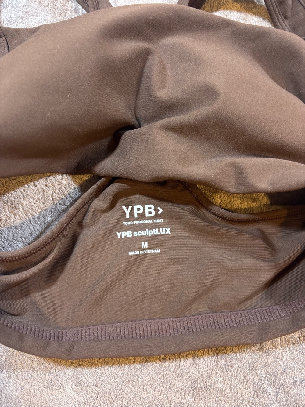 Abercrombie YPB sculptLUX Brown Racerback Sports Bra Womens Medium - Picture 5 of 5